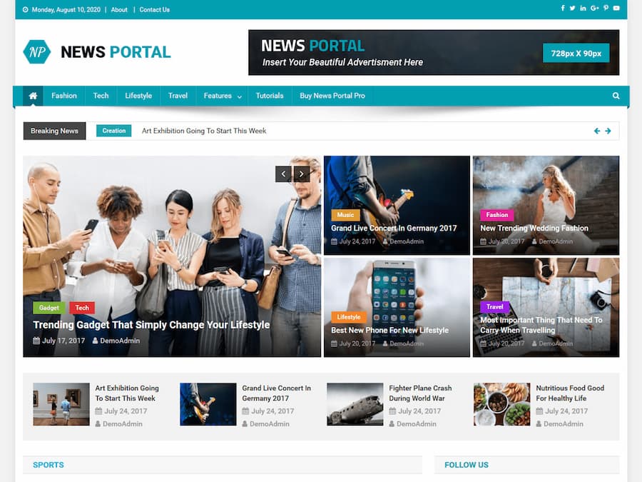 News Portal WordPress theme by Mystery Themes