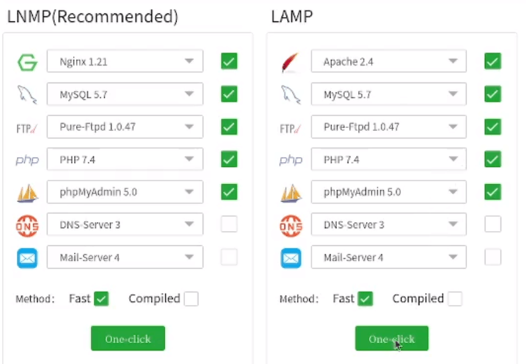 Oracle Free Tier with AAPanel - install LAMP