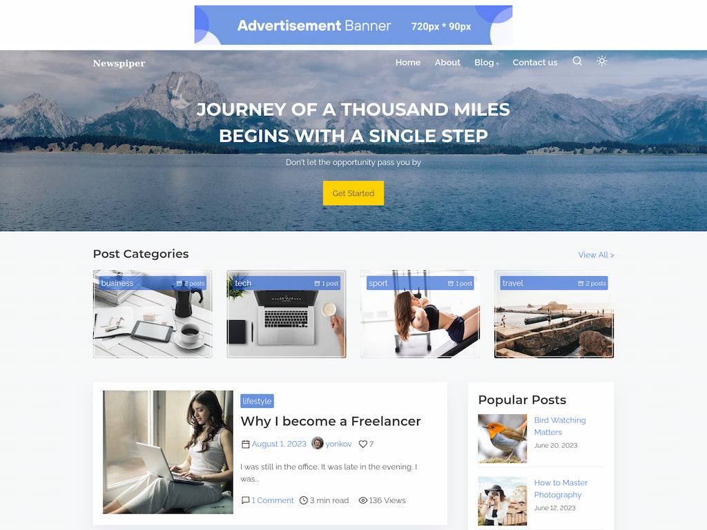 Newspiper - top quality WordPress theme for blogs, news and magazines.