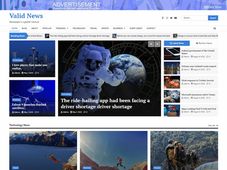 Valid News WordPress news Theme