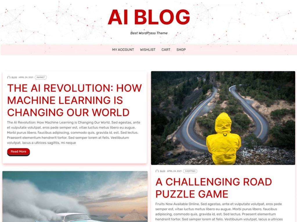 AI Blog WordPress theme screenshot