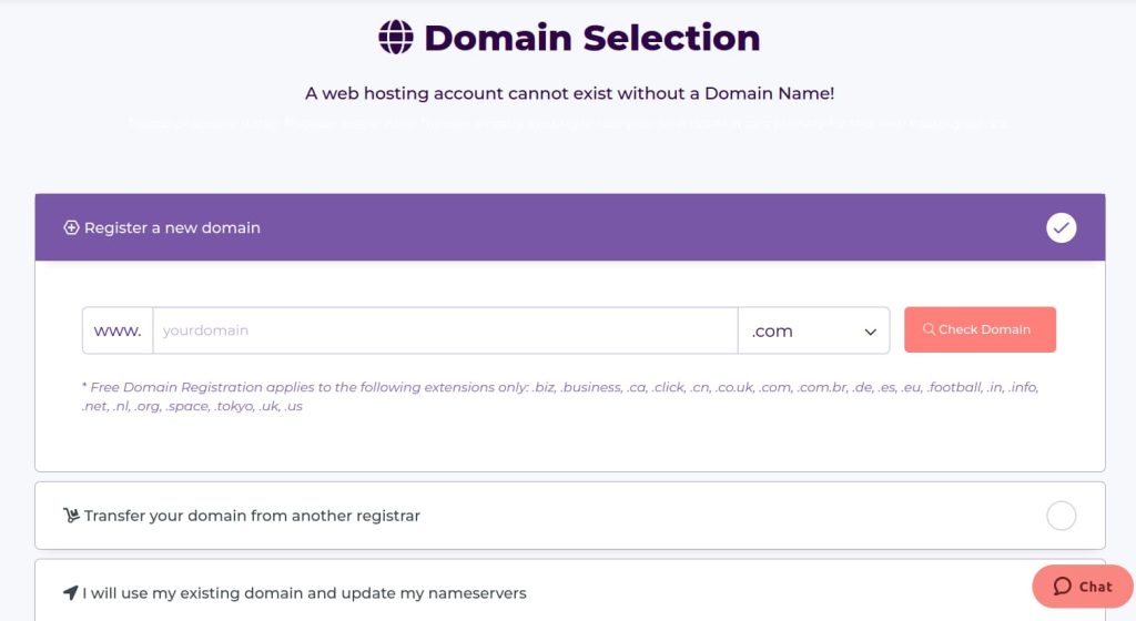 Hostarmada buying a domain name