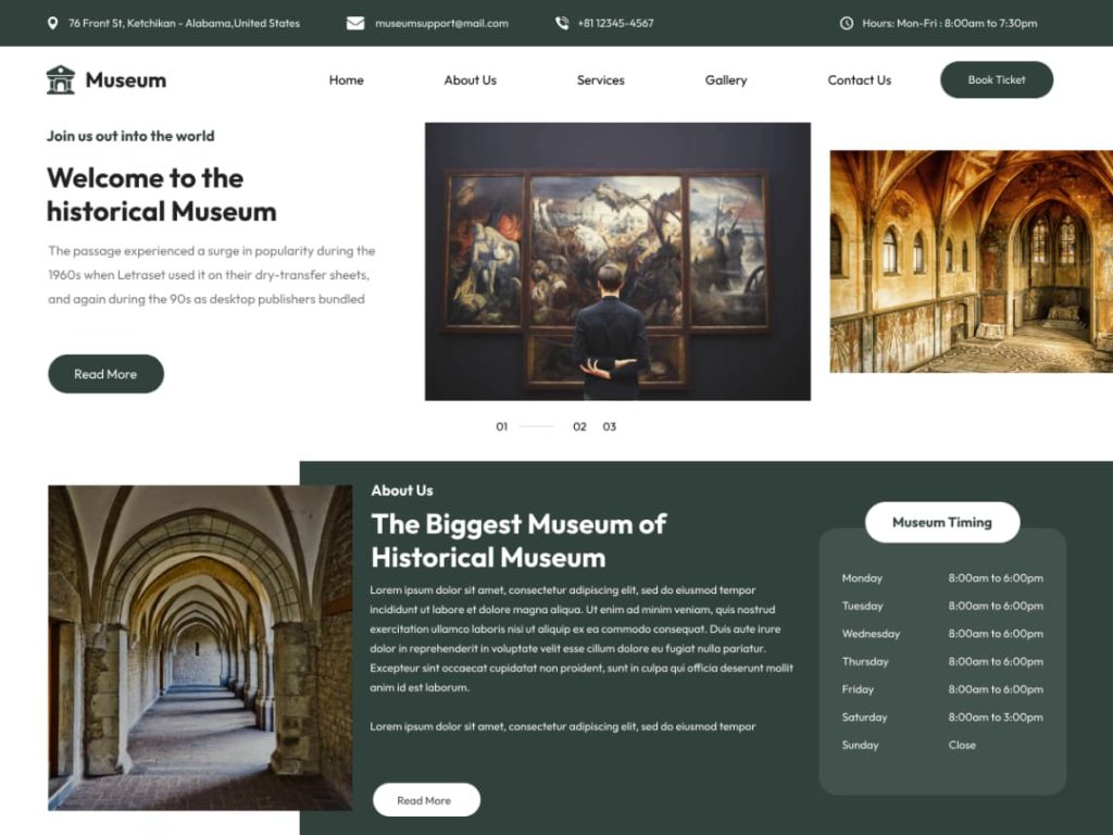 History Museum WordPress theme screenshot