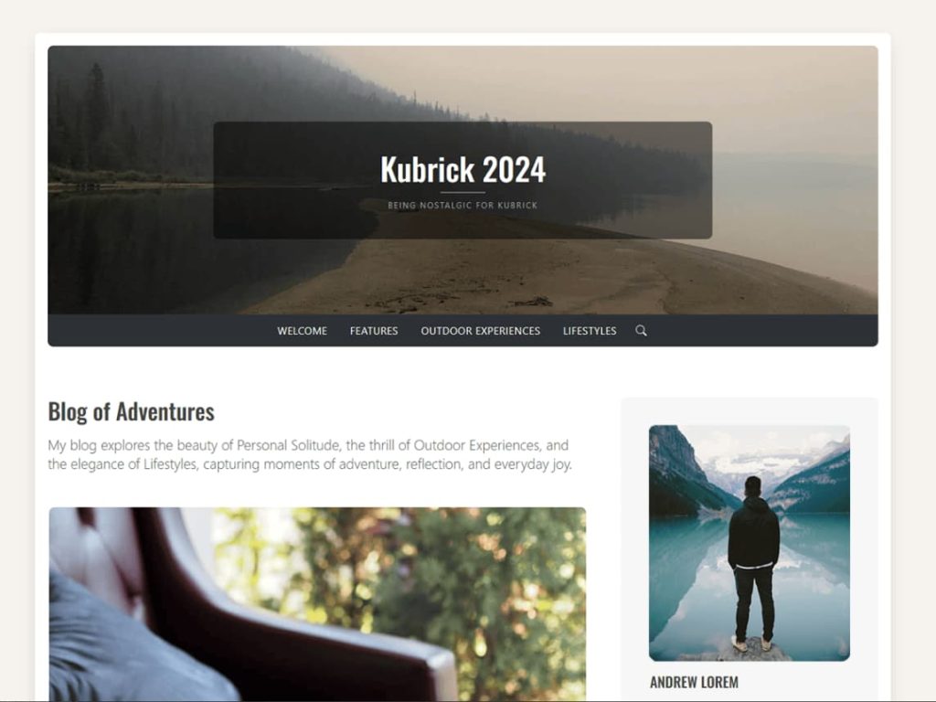 Kubrik 2024 WordPress theme screenshot