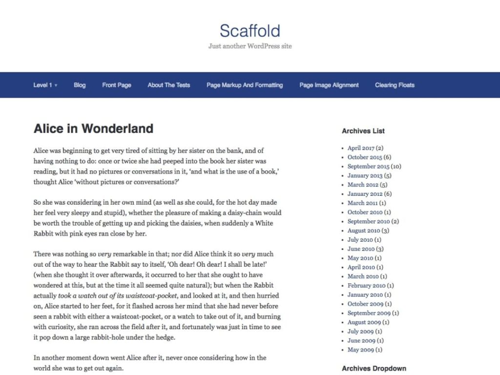 Scaffold WordPress theme screenshot