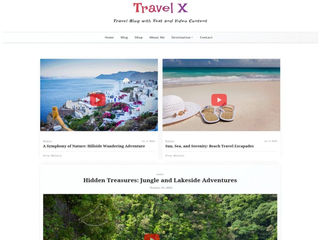 travel x WordPress theme screenshot