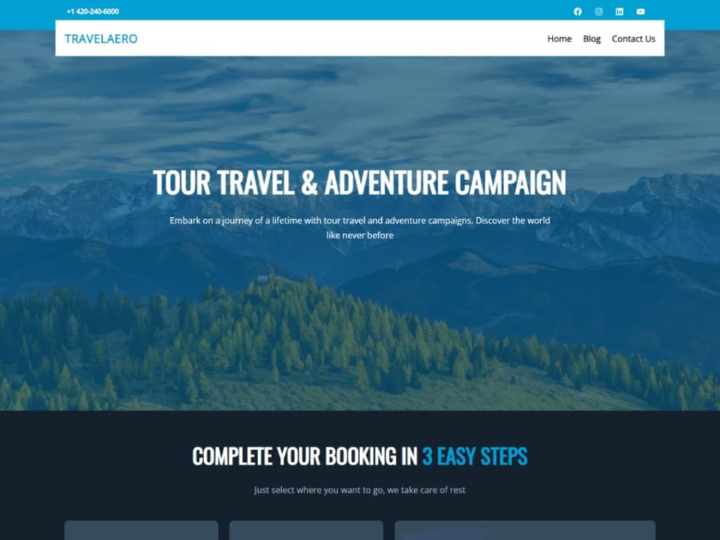 Travelaero WordPress theme screenshot