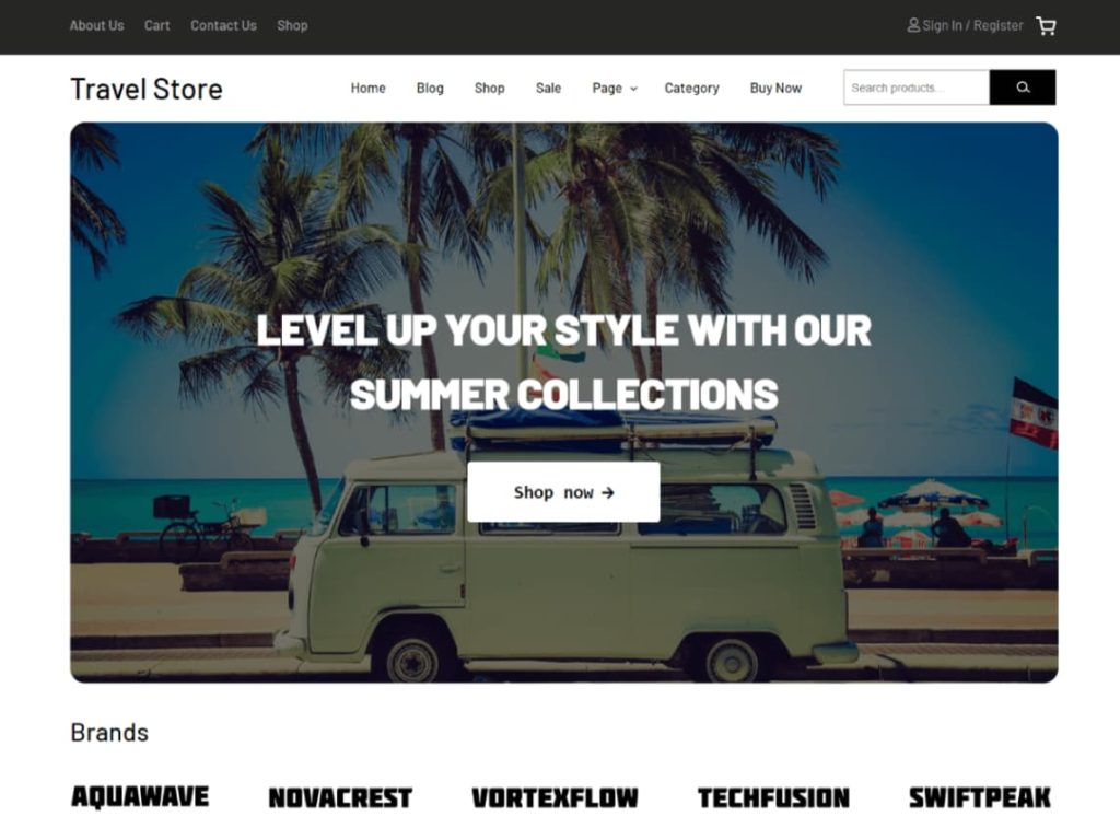 Travel Store WordPress theme screenshot