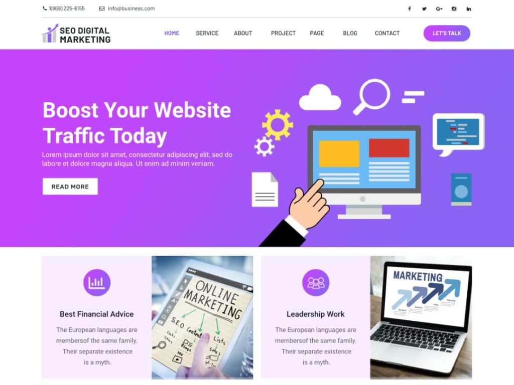 SEO Digital Marketing WordPress theme screenshot