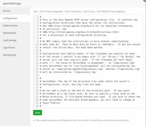 AaPanel httpd config file