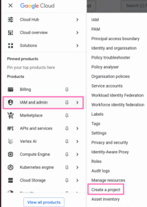 Adding a project in Google Cloud