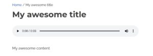 Simple Text to Speech: Audio player on top of blog post