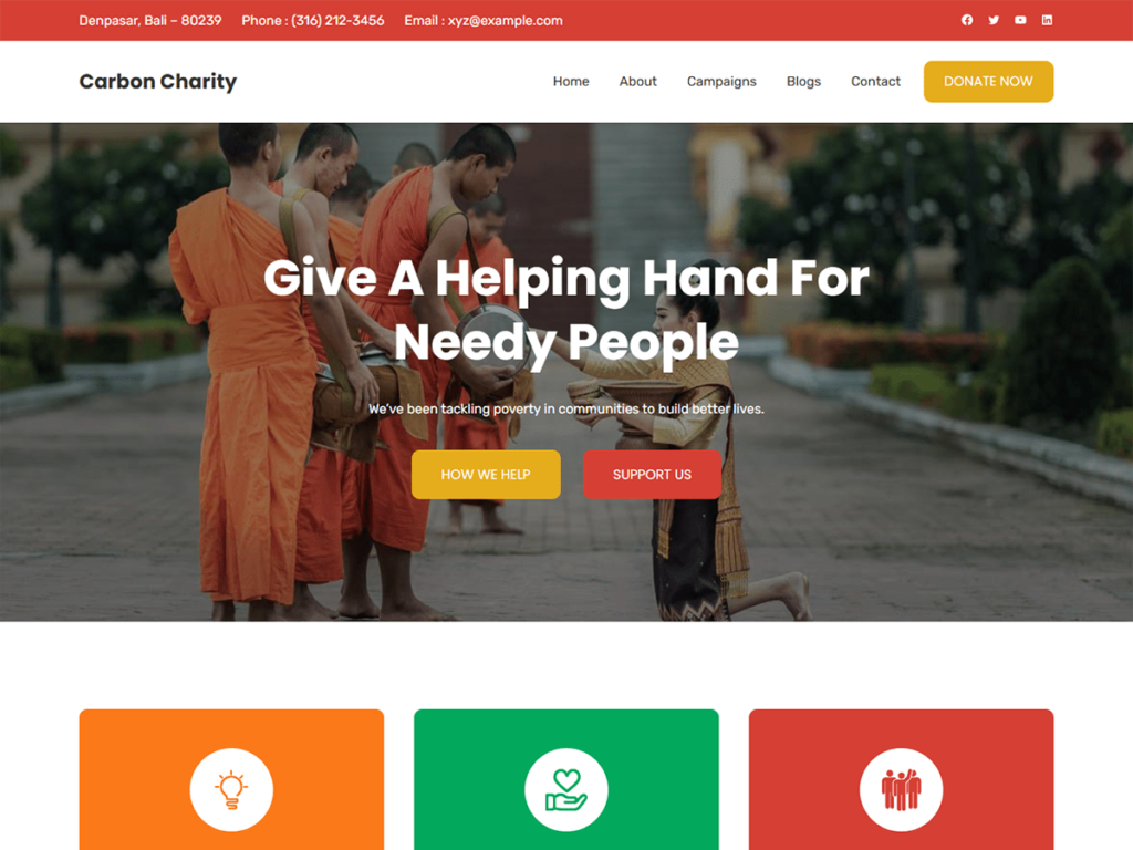 Carbon Charity Nonprofit WordPress theme