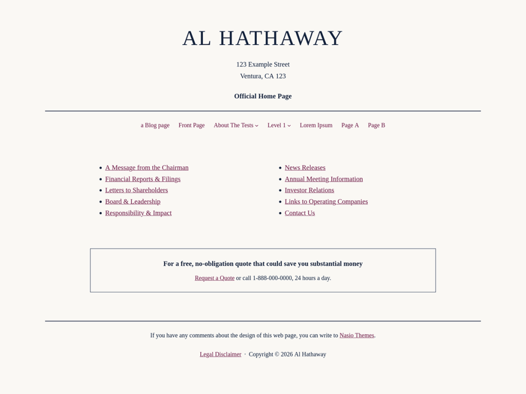 Al Hathaway Pro theme screenshot